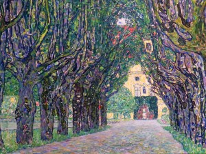 Allee im Park vor Shloss Kammer