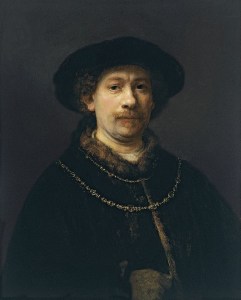 Self-Portrait Wearing a Hat and Two Chains. Rembrandt, 1642